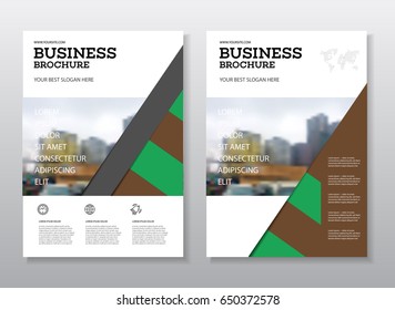 Brochure cover design layout with graphic elements and place for photo background, vector template in A4 size