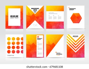 Brochure cover design layout with graphic elements and place for photo background, vector template in A4 size