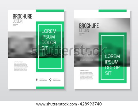 Brochure cover design layout with graphic elements and place for photo background, vector template in A4 size
