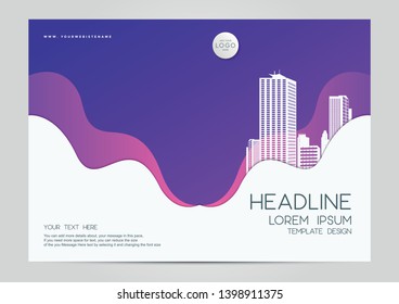Brochure cover design layout space for photo background - Vector template in A4 size
