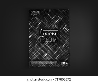 Brochure cover design postcard isolated. 2d background motion objects futuristic. Poster, flyer, poster, business card and other your projects. Vector Illustration
