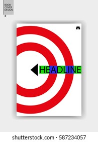 Brochure cover design template. Art cover. Red Target and arrow abstract design. Vector.