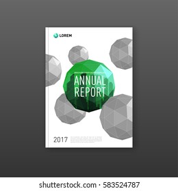 Brochure cover design template for construction or technology company. Abstract geometry with colored cityscape vector illustration on background. Good for annual report, magazine, booklet, poster.