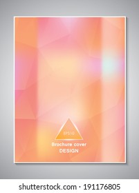 Brochure cover design template with polygonal shiny background