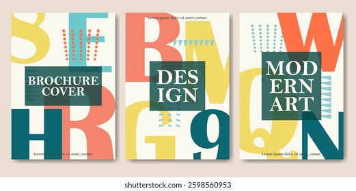 Brochure cover design template set. Abstract elements brochure design. Modern flyer design