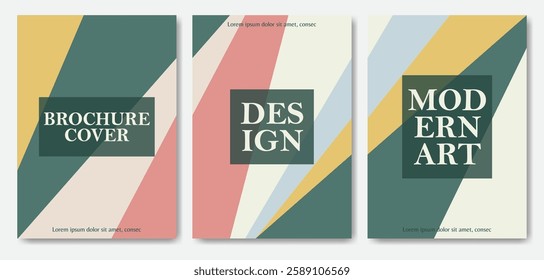 Brochure cover design templates with geometric graphic. Abstract brochure template. Modern flyer