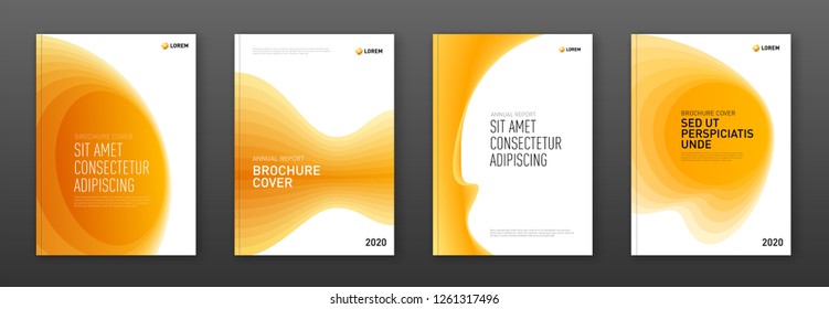 Brochure Cover Design Templates Set For Business. Good For Annual Report, Magazine Cover, Poster, Company Profile Cover