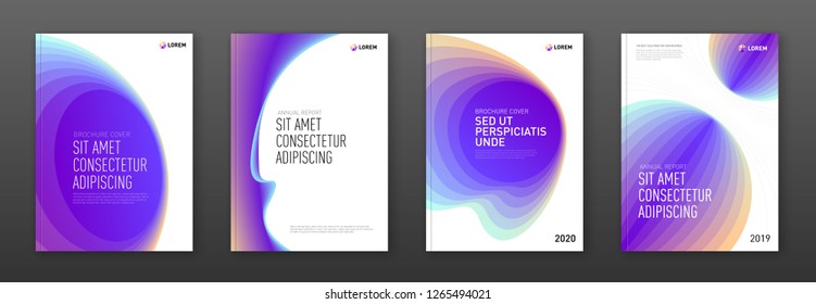 Brochure cover design templates set for business. Good for annual report, magazine cover, poster, company profile cover
