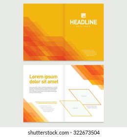 Brochure cover and inner pages design template/ Abstract background with geometrical pattern/ Presentation slides layout design/ Design element for business card and stationery set/ Backdrop design