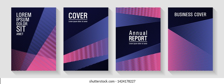 Brochure cover layouts vector geometrics. Laconic rectangle cover templates set. Rectangle leaflet box cards. Minimal presentation backdrops. Triangle element layers modern patterns.