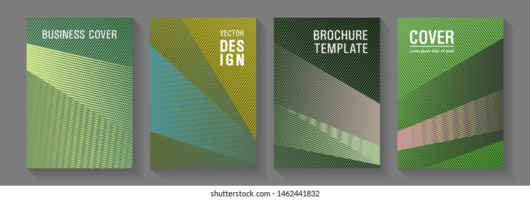 Brochure cover layouts vector geometrics. Advertising commercial magazines. Future geometric patterns Eps10 vector. Modern gradient folder mockups. Contemporary paper covers design set.