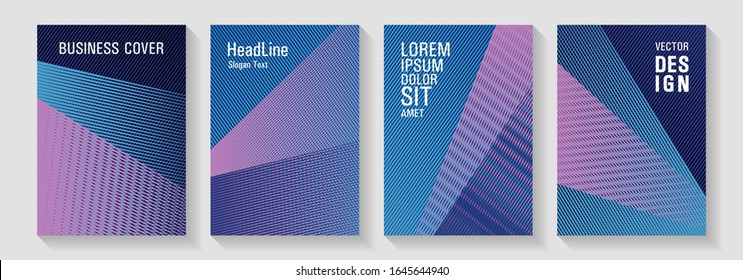 Brochure cover layouts vector geometrics. Scientific magazine concepts. Advanced technological concept. Colorful halftone gradients for web. School notebook cover templates set.