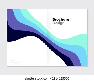 Brochure, cover, leaflet template design. Decorative abstract color flow on white background Multicolor wallpaper