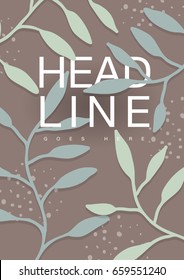 Brochure cover with leaves background/ Abstract background design/ Vector illustrations
