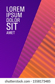 Brochure cover page layout geometric vector design. Stylish magazine vibrant leaflet. Colorful halftone gradients for web. Advertising publication backdrop. Hipster art cover geometry.