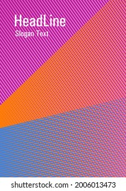 Brochure cover page layout geometric vector design. Flyer mix digital background blend. Dynamic technological wallpaper. Cover template with logo place. Futuristic journal mockup.