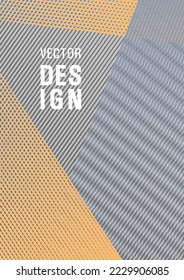 Brochure cover page layout geometric vector design. School notebook cover template. Magic notebook framework. Vibrant gradient book backdrop. Marketing catalog creative mockup.