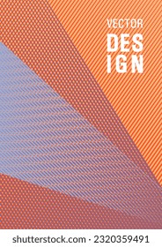 Brochure cover page layout geometric vector design. Elegant commercial cover geometry. Laconic corporate style. Colorful halftone gradients for web. Scientific magazine concept.