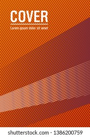 Brochure cover page layout halftone vector design. Vibrant gradient book backdrop. Banner backdrop simple print idea. Fashionable branding cover design. Bright business report concept.