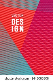 Brochure cover page layout halftone vector design. Plastic style cover template. Marketing catalog creative mockup. Futuristic journal mockup. Advertising commercial magazine.