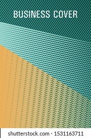 Brochure cover page layout halftone vector design. Triangle element layers modern pattern. Minimalistic certificate backdrop. Rectangle leaflet box card. Future dynamic cover geometry.