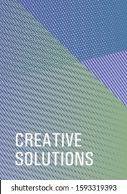 Brochure cover page layout halftone vector design. Marketing brochure cover design. Rectangle leaflet box card. Trendy stationery folder background. Tech diagonal elements backdrop.