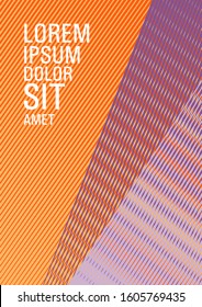 Brochure cover page layout halftone vector design. Simple annual report mockup. Futuristic publication paper. Stationery notebook cover design. Lines gradient texture booklet layout.