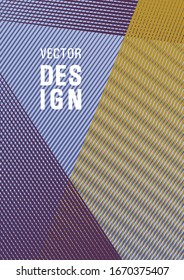 Brochure cover page layout halftone vector design. Presentation elegant leaflet. Educational brochure cover template. Cool triangles composition. Colorful halftone gradients for web.