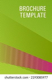 Diseño de portada de folleto de diseño de portada de medio tono de diseño vectorial. Documento de publicación futurista. El catálogo de ventas es una vívida burla. Plantilla de portada de marca avanzada. Fondo fresco del volante de invitación de la fiesta.