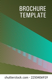 Brochure cover page layout halftone vector design. Bright business report concept. Creative leaflet backdrop. Laconic rectangle cover template. Editable web landing page graphics.