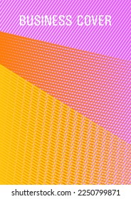 Brochure cover page layout halftone vector design. Creative leaflet backdrop. Rectangle leaflet box card. Trendy stationery folder background. Future dynamic cover geometry.
