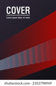 Brochure cover page layout halftone vector design. Future geometric pattern Eps10 vector. Scientific journal concept. Contemporary paper cover design. Minimal presentation backdrop.