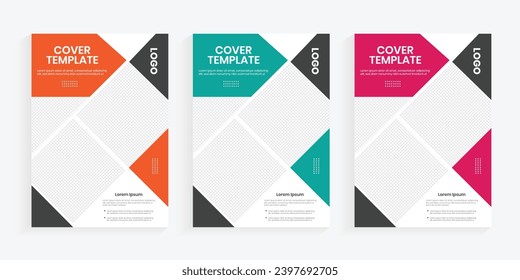 Brochure cover page template, corporate one-page flyer design, cover layout, booklet, annual report, and company profile template