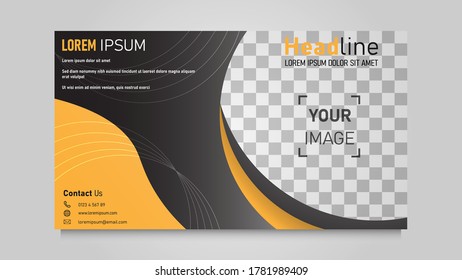 portada de folleto, postal, diseño de volante con concepto sencillo y efecto transparente para la imagen