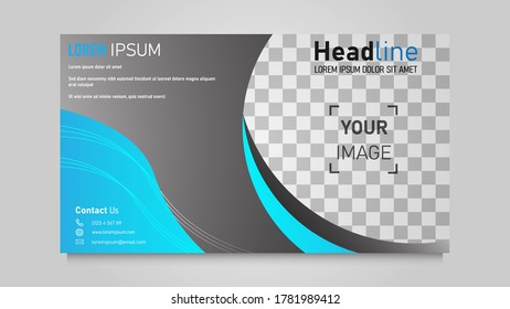 Broschürenumschlag, Postkarte, Flyer-Design mit einfachem Konzept und transparentem Effekt für Bild