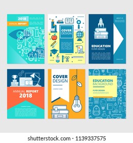 Brochure Cover Set Flyer Design Education Stock Vector (Royalty Free ...