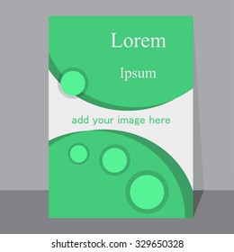 Brochure cover with a shadow on wall  place for title