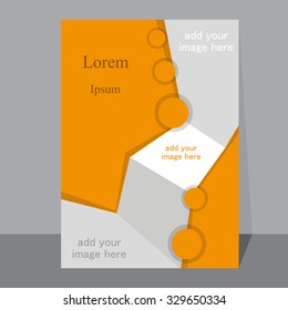 Brochure cover with a shadow on wall  place for title