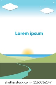 Brochure cover sheet Nature is shared by river, land, meadow, mountain, sea and sky.