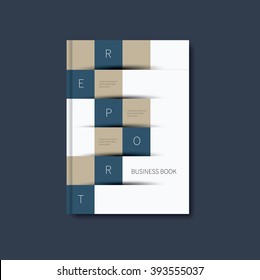 brochure cover with squares for business report design, finance / annual report summary book