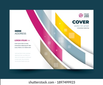 Brochure Cover Stripes Theme Design Template