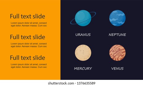 Brochure cover study of space and the solar system. Vector illustration