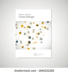 Brochure cover template for connect, network, healthcare, science and technology