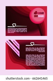 Brochure and cover template with heart design, Valentine's day design, Mother's day design.