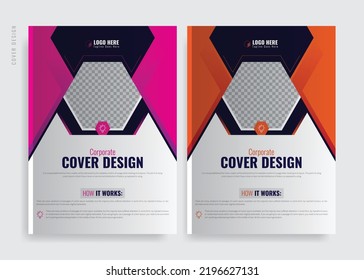 Brochure Cover template layout design. Corporate business annual report, catalog, magazine, flyer mockup. Creative modern bright concept Cover Template