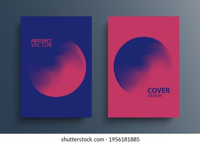 Brochure cover template layouts with gradient orbs round shapes. Futuristic abstract backgrounds with color gradient for your graphic design. Vector illustration.