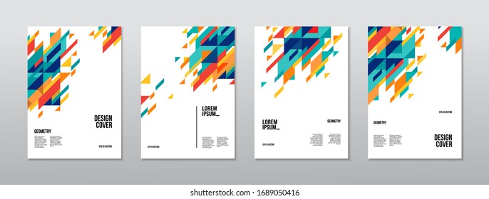 Brochure cover template. Minimalistic design, creative concept, modern diagonal abstract background Geometric vector element.