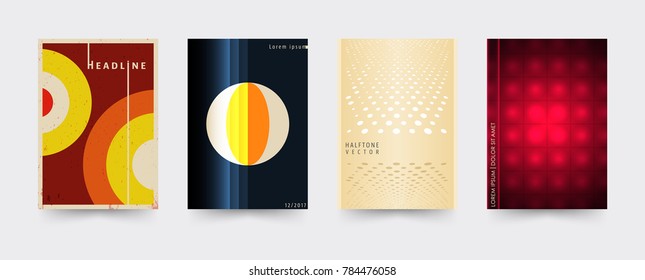 Brochure cover template set. Abstract geometric covers for magazine, printing products, flyer, presentation, brochures or booklet. Vector illustration.