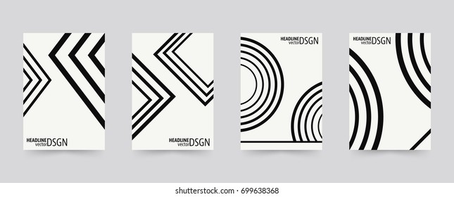 Brochure cover template set. Geometric background design covers for magazine, printing products, flyer, presentation, brochures or booklet. Vector illustration.