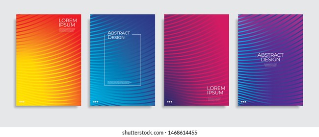 Brochure cover templates set. Minimal colorful gradient abstract background. A4 eps10 vector.